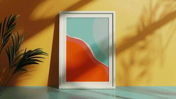 Abstract Art Print with Bright Colors Against a Colorful Background photo