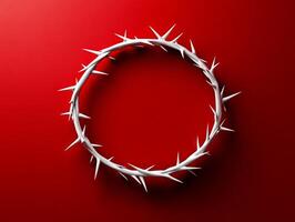 A crown of thorns on a red background photo