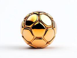 A golden soccer ball on a white background photo