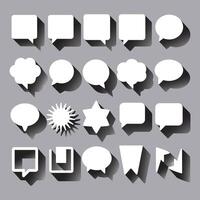 Speech bubble, Set of different shapes speech bubbles with shadow. vector