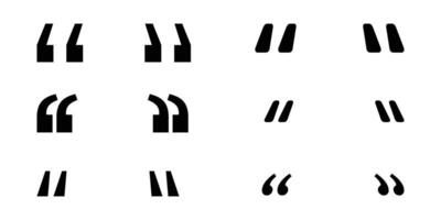 Set of quotation marks icons on white background vector