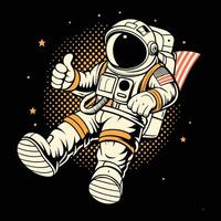 Astronaut flying on space vector