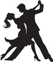 Stylish silhouette of a dancing couple, perfect for enhancing artistic designs vector