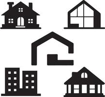 A set of House or home logo style silhouette image vector