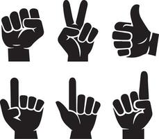 A set of different type of Hand illustration unique style and shape, vector