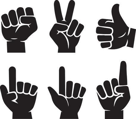 A set of different type of Hand illustration unique style and shape,