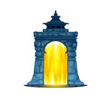 Magic teleport portal, gate and door game asset vector