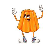 Pudding dessert groovy isolated cartoon character vector