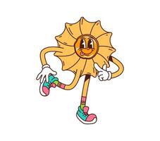 Cartoon groovy cookie, pastry and bakery character vector