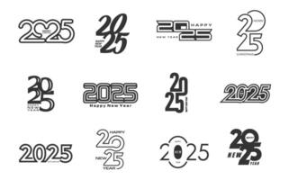 2025 calendar numbers with Happy New Year greeting vector