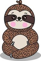 Cute and friendly sloth sitting vector