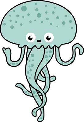 Cute squid isolated on white