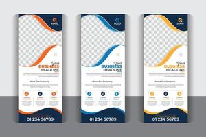 Modern x banner template, creative, stylish, modern abstract Signage advertising design, 3 color variation corporate business roll up banner design. vector