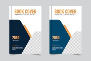 New annual report, print-ready book cover design 2 creative color variation modern style book cover design or report cover with image vector
