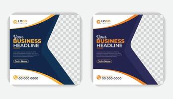 Creative business solution, simple and clean corporate business social media square banner template vector
