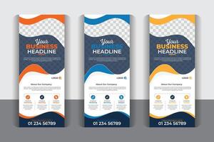 Modern x banner template, modern abstract Signage advertising design, 3 color variation corporate business roll up banner design. vector