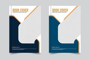 Print-ready book cover design, 2 color variation modern style book cover design or report cover with image vector