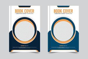 Unique layout modern design, 2 color variation modern style book cover design annual report cover with image vector