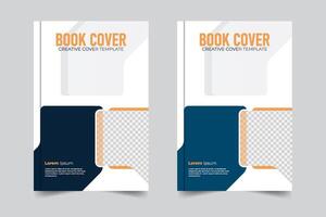 Corporate and modern background Stylish print-ready book cover design, 2 creative color variation modern style book cover design or report cover with image vector