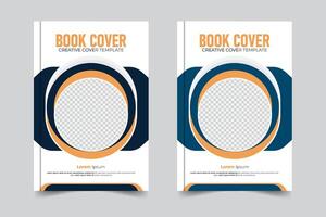 Print-ready business cover or elegant book cover, 2 color variation modern style book cover design annual report cover with image vector