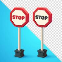 Stop, traffic sign symbol. 3d, Suitable for design elements vector