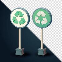 Recycling sign symbol. 3d, Suitable for design elements vector