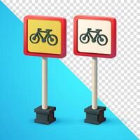 Bicycle, traffic sign symbol. 3d, Suitable for design elements vector