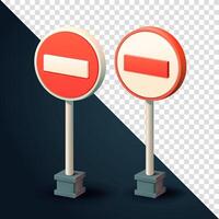 No entry, traffic sign symbol. 3d, Suitable for design elements vector