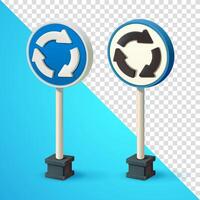 Roundabout, traffic sign symbol. 3d, Suitable for design elements vector