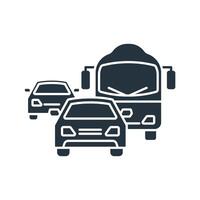 cars and bus icons symbol elements for infographic web vector
