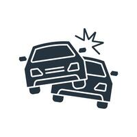 car crash icons symbol elements for infographic web vector