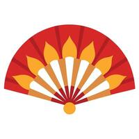 Semi-Circle Hand Fan with Intricate Designs - Flat Illustration vector