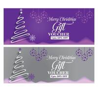 christmas gift voucher design vector