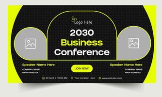 Virtual business webinar banner design, startup business seminar web banner design, fully customizable eps 10 file format vector