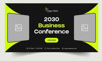 Trendy business conference webinar template banner design, business strategy seminar banner design, fully editable eps 10 file format vector