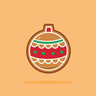 Christmas gingerbread cookies shaped like lights, new year decoration suitable for posters and web icons