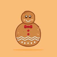Christmas gingerbread cookies shaped like snowmen, new year decoration suitable for posters and web icons vector