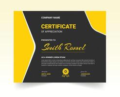 Creative certificate design template vector