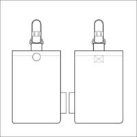 Sondezakje with Plastic Clip Line sketch Template vector