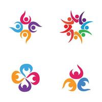 Four colorful people icons vector
