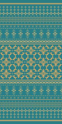 Classy Fleur de lis Motif Design Gold Embroidery on Dark Green Background with Geometric Diamond Ornament Decoration Seamless Pattern. For Elegant Textile Design. Hand draw Weaves Silk, Saree.