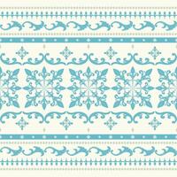 Traditional Exquisitely Handwoven Blue Embroidery Weaves with Diamonds On Beige Background. Featuring Geometric Pattern and Motif Inspired by Nature. Seamless for Elegant Textile Design, carpet vector