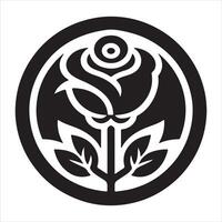 Black Background with White Rose vector