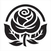 Vecto of a simple and elegant rose silhouette vector