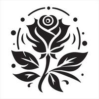 Graphic illustration of a flower with a flat, minimalist logo vector