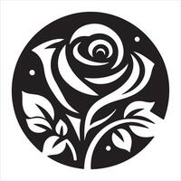 Simple and Clean Logo Design with a Minimalist Rose Silhouette vector