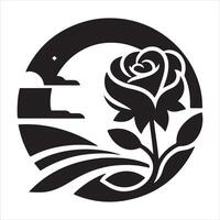 Simple and minimalist graphic image of a flower vector