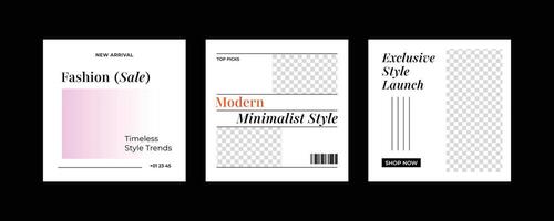Minimalist square banner template vector