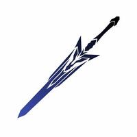 illustration graphics of tribal art design fantasy sword for tattoo elements vector