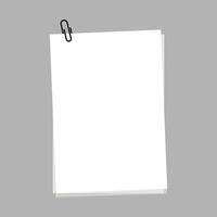 Blank Sheet of Paper with Clip vector